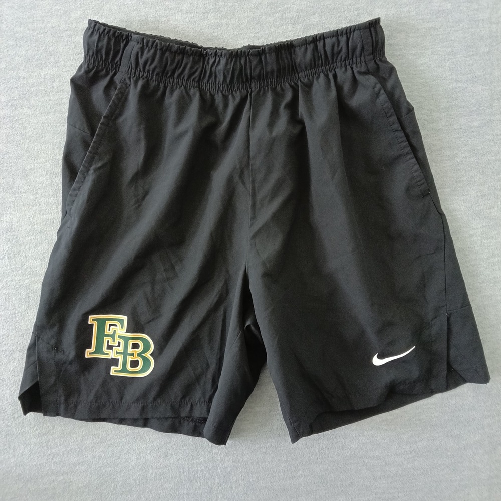 Nike Dri-FIT Mens Small Black Athletic Shorts FB Logo Pockets Performance